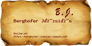 Berghofer Józsiás névjegykártya